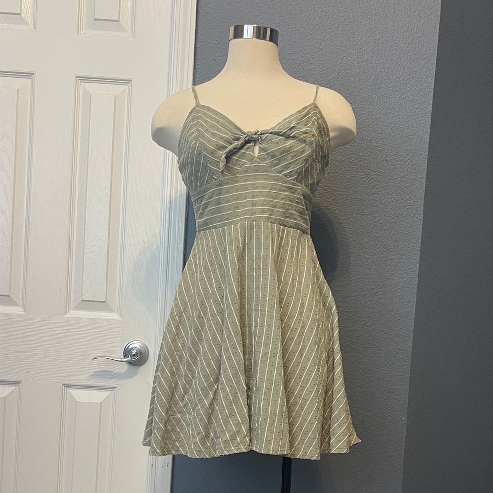 Trixxi Olive Striped Mini Dress